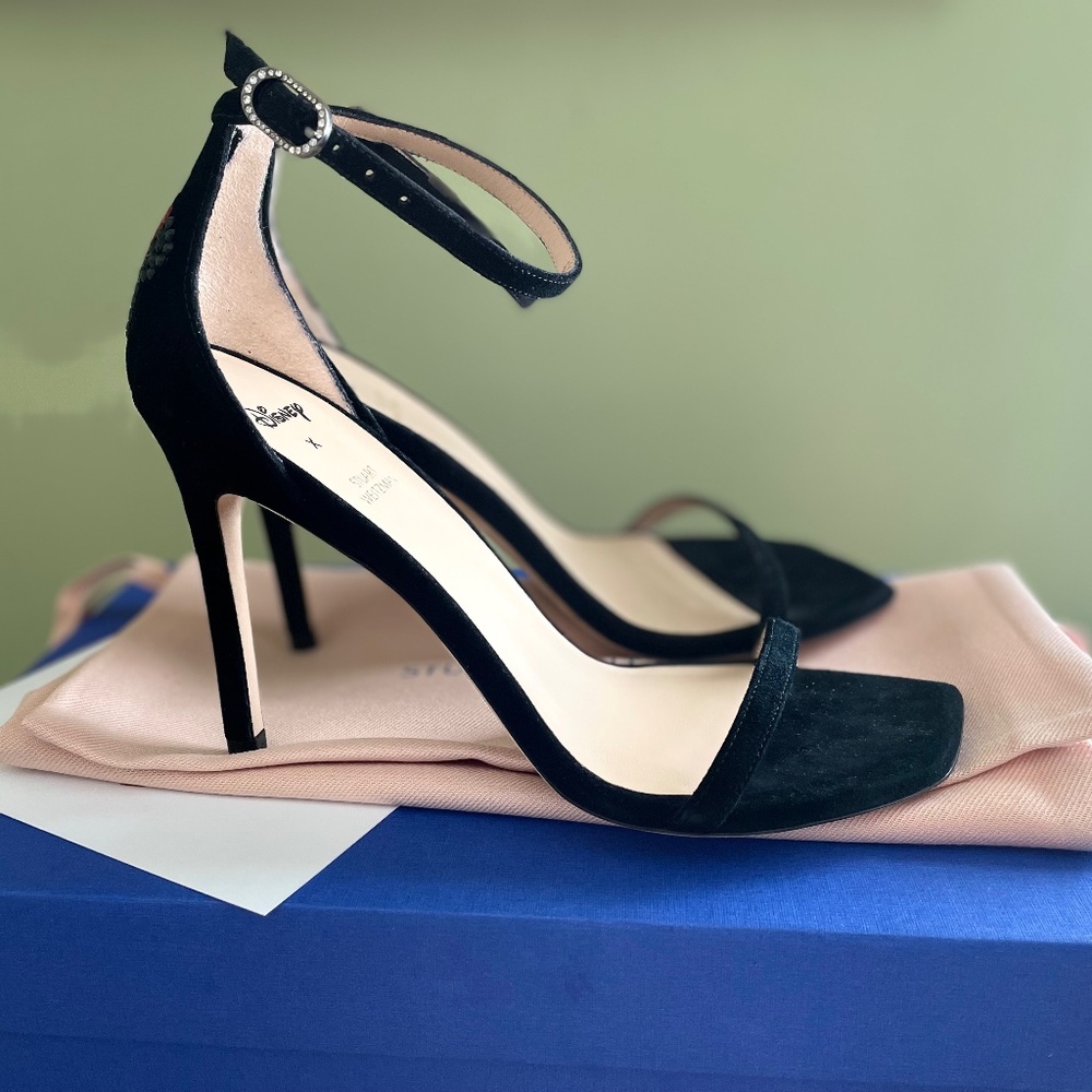 Disney x Stuart Weitzman Nudistcurve Black 100 Sz 5 - Picture 16 of 16